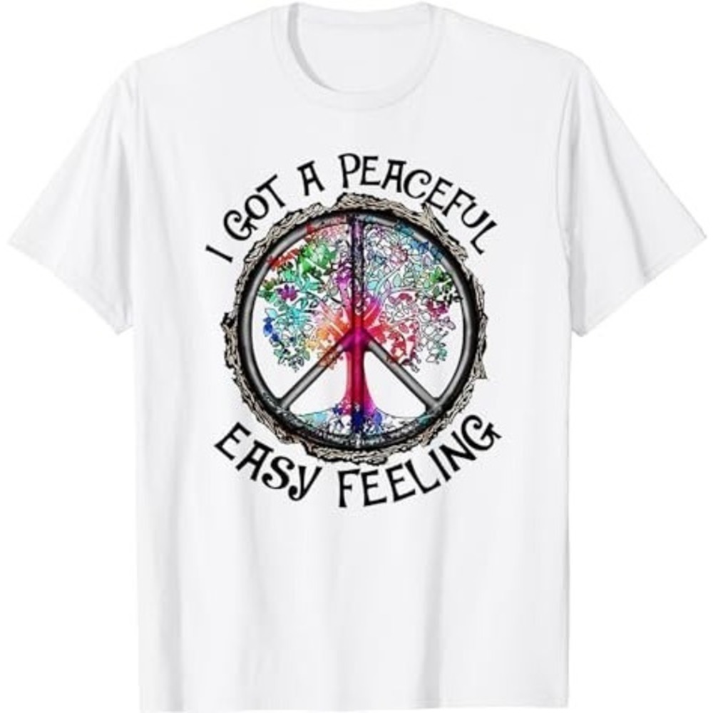 I Got Peaceful Easy Feeling Hippie Retro Graphic T-Shirt